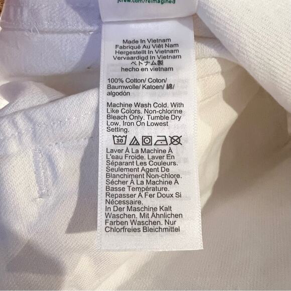 J.CREW New Classic Denim Jacket White Button Front Pockets Cropped Size XL NEW - Picture 5 of 7